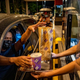 Person receiving food at McDonald's drive-thru